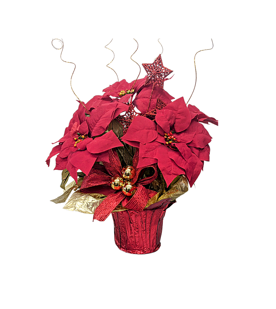 6 Inch Decorated Poinsettia