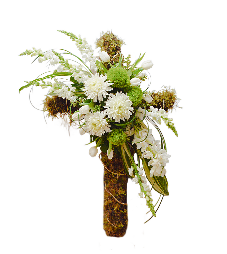 050 Funeral Wreath Gentle Harmony Cross